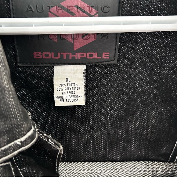 South Pole Black Denim Jacket Vintage Y2K baggy 90’s - Picture 4 of 9